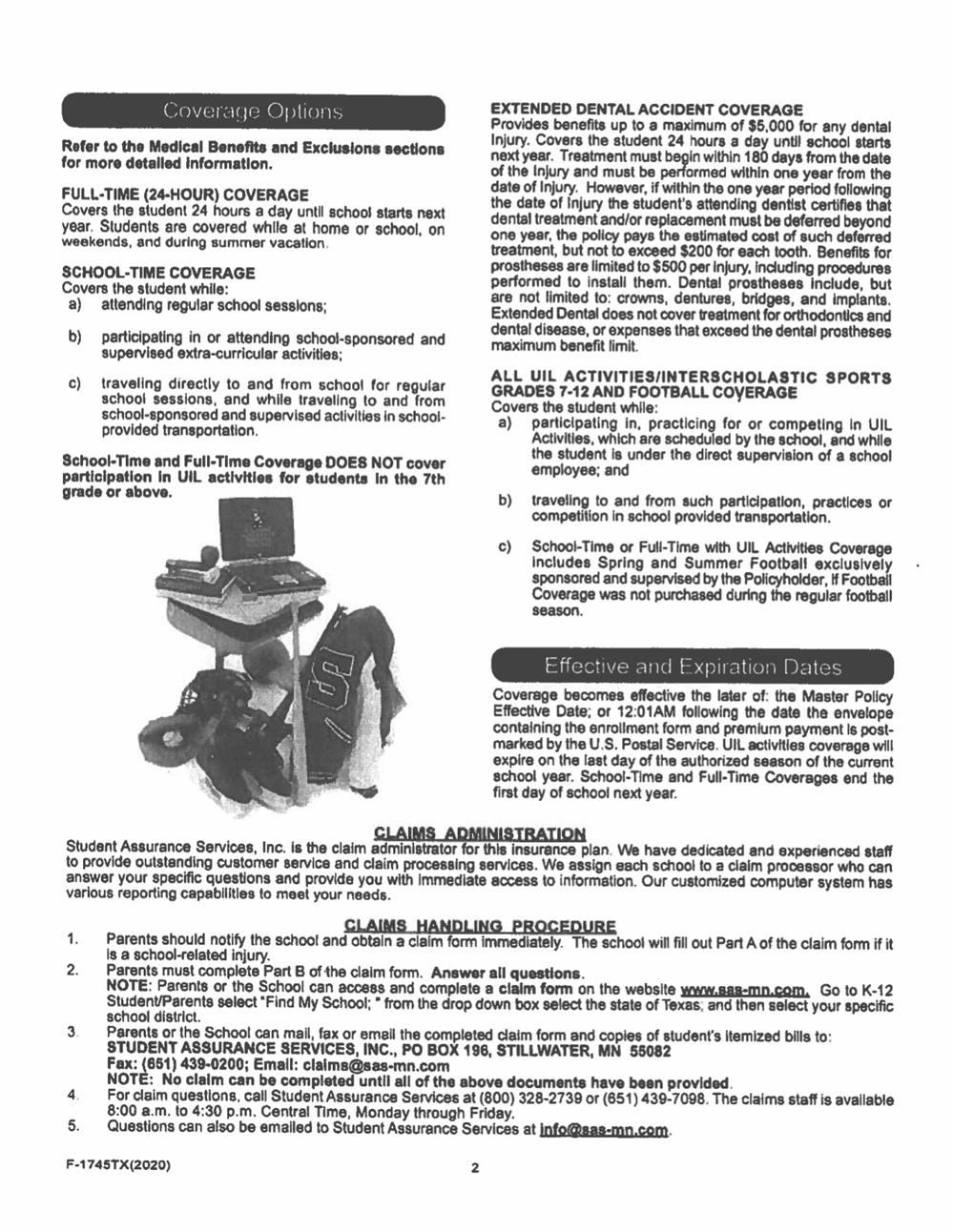 Voluntary Student Activities Insurance