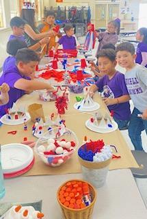 students working on crafts